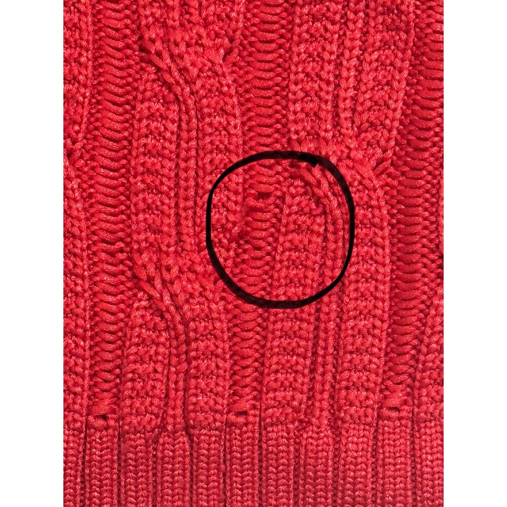 Maje Mist Rouge Cable Knit Silky Crew Neck Sweater Small 1 Red Orange Pullover - Picture 6 of 11
